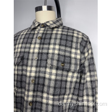 Komfortabel lille plaid uld blandet skjorte